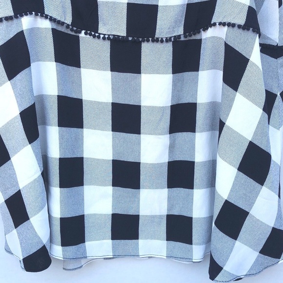NWT AFRM Womens size XL Blaze Noir Blanc Gingham Plaid knee length skirt - Picture 5 of 8
